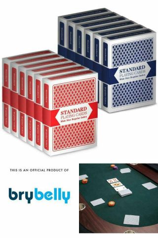 Toy Brybelly 12 Decks 6 Red/6 Blue Wide - Size Regular Index Playing Cards Set