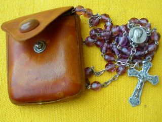 Circa 1920/30 Silver Sterling And Amethyst Crystal Beads Rosary / Chapelet