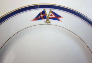 Antique BREAD PLATE York Yacht Club & Fred Thurber China Porcelain 2