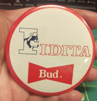 Alaska Iditarod Dog Sled Race Button - Idita Bud - Budweiser Iditarod Button