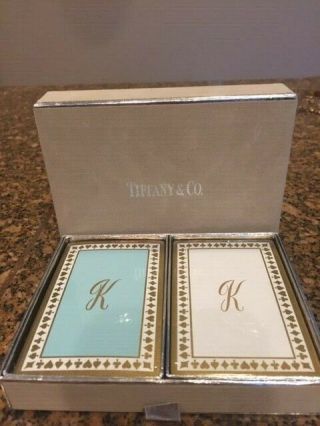 Vintage Tiffany & Co Playing Cards 2 Packs - Initial " K "