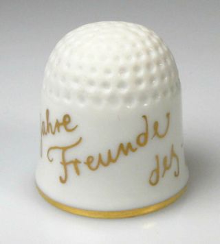 Thimble Porcelain Meissen 10 Jahre Freunde Des Fingerhuts Handpainted Rare