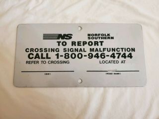 Vintage Retired Norfolk Southern Railroad Crossing Sign