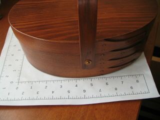 Shaker Sewing Handle Box with Lid Fabric Lined 2