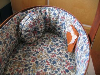 Shaker Sewing Handle Box with Lid Fabric Lined 6