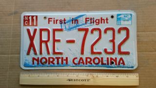 License Plate,  North Carolina,  Wright Bros.  Plane@kitty Hawk,  Xre - 7232