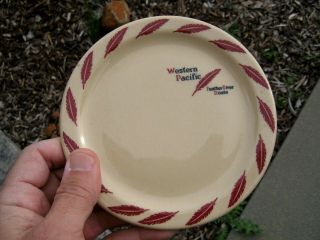 Western Pacific Feather River Route Railroad Saucer Inca Ware Shenango Plate