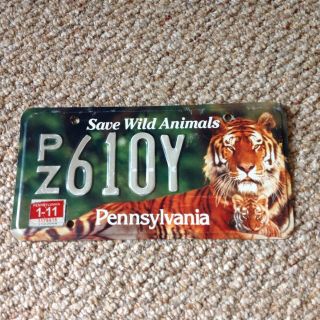 2011 Pennsylvania Save Wild Animals License Plate