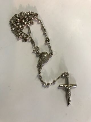Vintage Sterling Silver Rosary Made In Italy " Zrw "