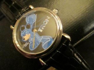Disney Hand Drawn By Artist Mickey Mouse Wristwatch Rare 1 Of A Kind Watch