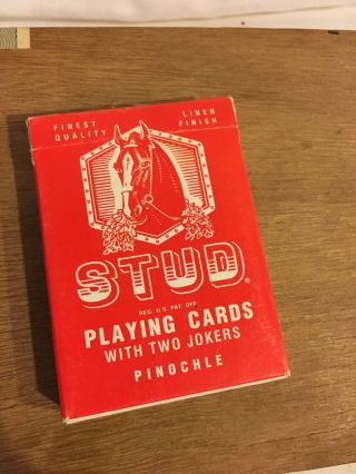 Vintage Stud Pinochle Playing Cards Linen Finish Walgreen Co.