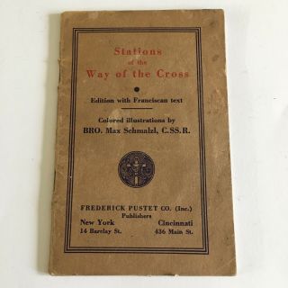 1937 Way Of The Cross Religious Booklet Stations Of Cross Color Illustrations