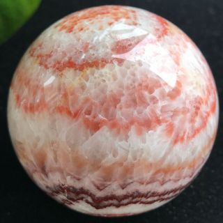 Natural Rhodochrosite Quartz Crystal Ball Polished Specimen Reiki Heal 397g B369