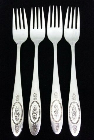 Oneida Deluxe Stainless Flatware " Polonaise " Pattern 4 Dinner Forks