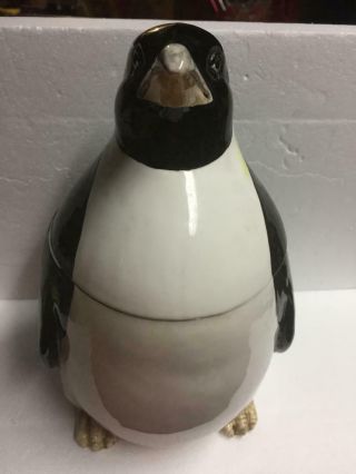 Vintage Otagiri Porcelain Penguin Cookie Jar Made In Japan