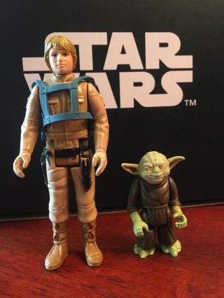 Vintage Star Wars Bespin Luke Skywalker With Jedi Master Yoda In Backpack