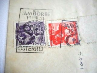 1951 Boy Scout Jamboree Austria Stamps Cancels Interesting Letter