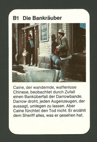 Kung Fu David Carradine 1970s German Tv Collector Card B1