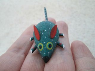 Mouse Alebrije Little Handcrafted Oaxacan Wood Carving Oaxaca Mexico Signed