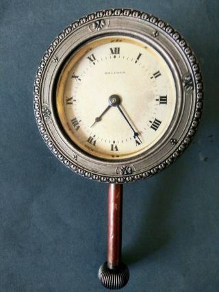 Vintage 1910 Waltham Watch Co.  8 Day Automobile Dash Car Clock
