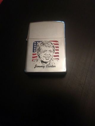 Vtg 1970s Jimmy Carter Zippo Lighter Bradford,  Pa 2 - 1/4 " X 1 - 1/4 "