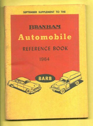 1964 Branham Automobile Reference Book Santa Monica Ca Car Auto Truck