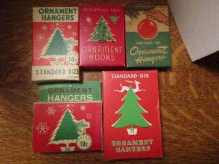 5 Vintage Boxes Of Christmas Ornament Hooks Holiday Decorations