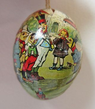 Antique Papier Mache Egg Ornament Duck Soldiers Germany? Paper