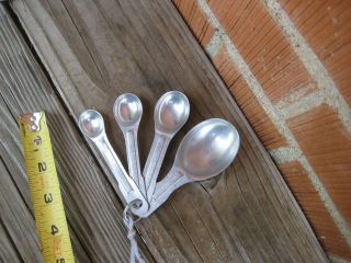 Vintage Us Standard Fine Nos Mirro Aluminum Measuring Spoon Set Usa