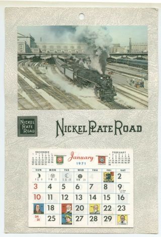 Nickel Plate Road 1971 Calendar & Golden Spike Post Card & Stapled 12 Mo.  Pad