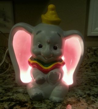 Dumbo Disney Nite Light Night Handmade Painted Nursery Elephant Figurine Up Love