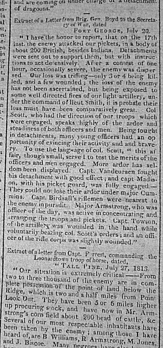2) NY NEWSPAPERS 1813 - 14 WAR OF 1812 FORT GEORGE - NEWARK - PORTSMOUTH EVACU 2