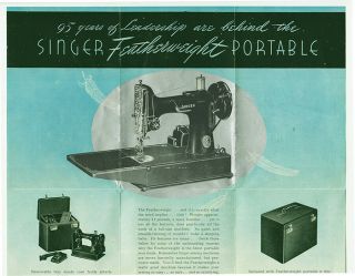 Singer 221 Featherweight Sewing Machine Sales Brochure