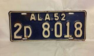 1952 Mobile,  Alabama (2) License Plate Paint