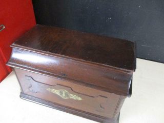ANTIQUE SINGER SEWING MACHINE WOODEN TOP COVER COFFIN CASE LID 1885 4