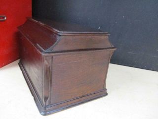 ANTIQUE SINGER SEWING MACHINE WOODEN TOP COVER COFFIN CASE LID 1885 7