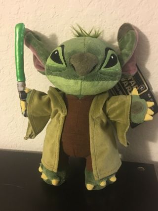 Disney Parks Stitch As Yoda Star Wars 9 " Stuffed Toy Plush W/ Tag