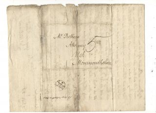 1788 Stampless Folded Letter,  To Monmouthshire,  Uk,  Ref: Trial Document