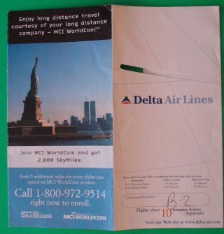 Vintage Delta Air Lines Boarding Ticket Jacket World Trade Center Mci Worldcom