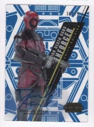 2016 Star Wars High Tek Autograph Card David Acord Blue Parallel 35/75