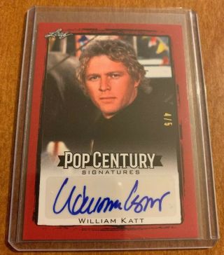 2017 Leaf Pop Century William Katt Red Autograph Auto 4/5 Greatest American Hero