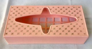 Vintage Atomic Pink & Gold Starburst Tissue Box Mcm 50s 1950s Vanity Tray