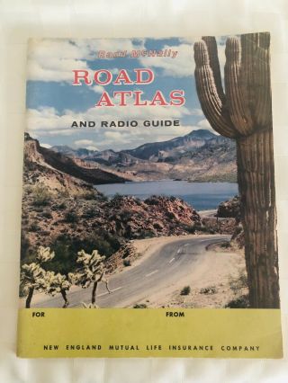 Vintage 1959 Rand Mcnally Road Atlas And Radio Guide Of The United States