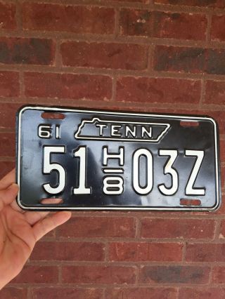1961 Tennessee Tn License Plate Tag Nos