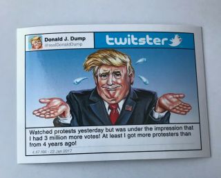 Donald Trump Twitster 2017 Garbage Pail Kids 1 Sticker Donald Dump Topps