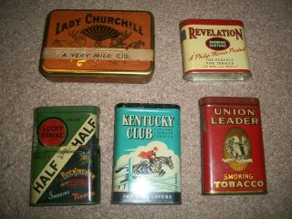 Lady Churchill Kentucky Club Union Leader Lucky Strike Revelation Smoking Tin