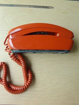 Vintage Western Electric Orange Rotary Dial Landline Trimline Phone R82 - 12 Ad3