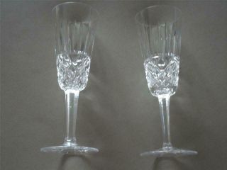 2 Waterford Crystal Flutes Glasses Unknown Pattern