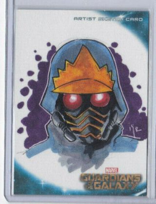 Ud Marvel Guardians Of The Galaxy Artist Sketch Card Of Starlord
