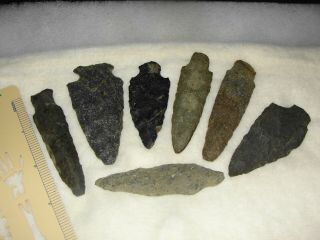 Group Argillite And Rhyolite Indian Artifacts Arrowheads Maryland Sites